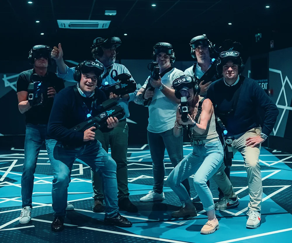 Team celebrating a Zero Latency VR corporate event